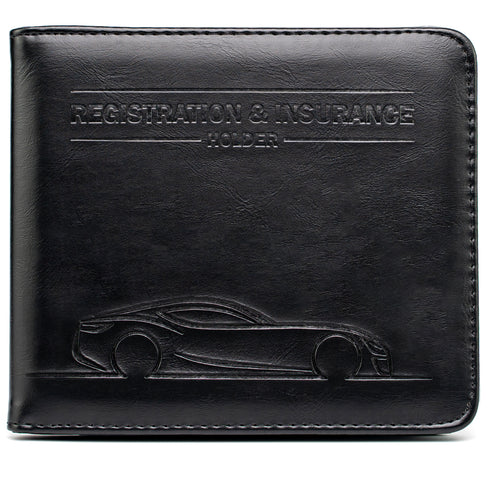 CANOPUS Car Registration and Insurance Holder, Magnetic Closure, Embossed Card Document Holder, Vehicle Glove Box Organizer